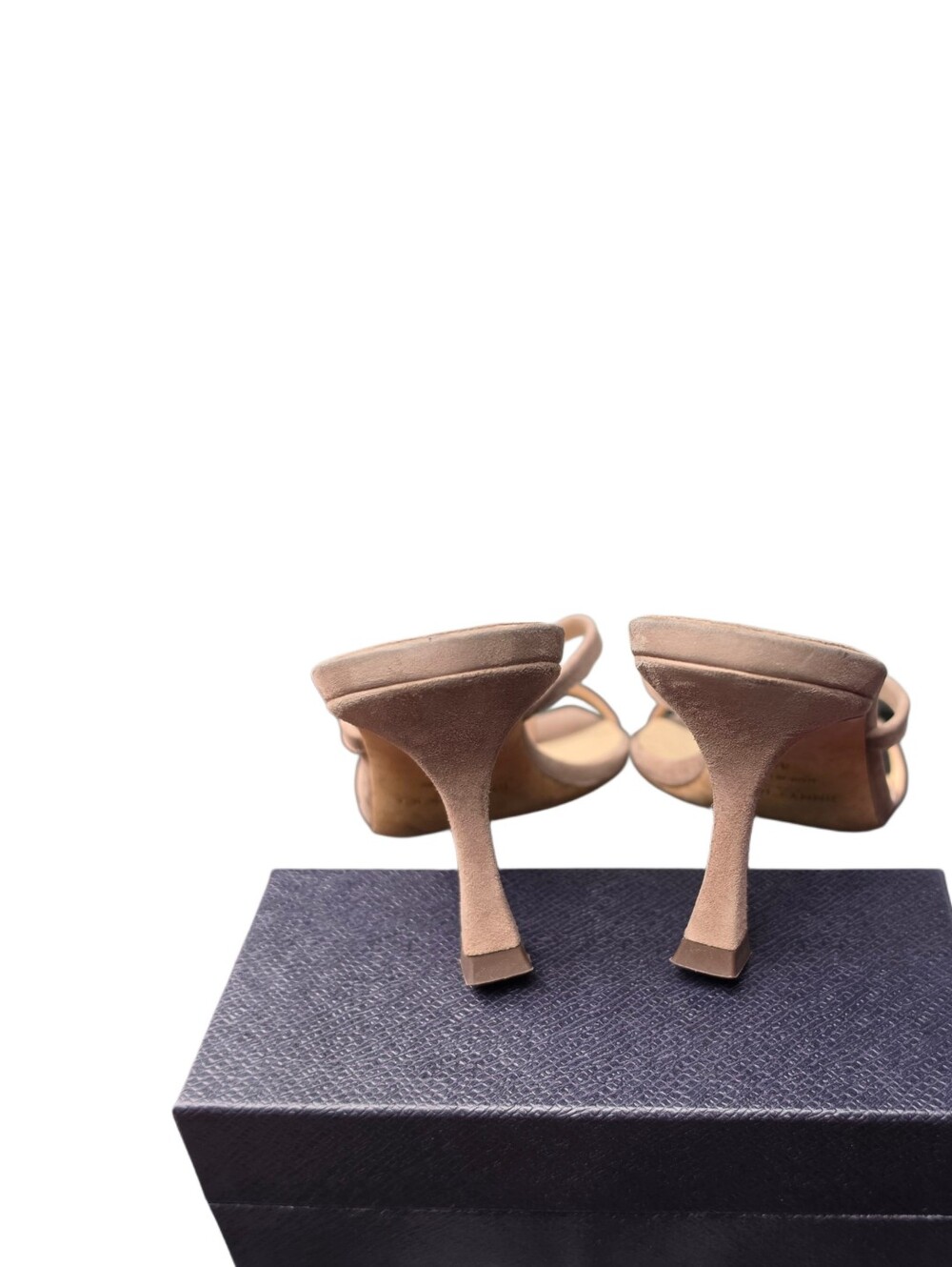 JIMMY CHOO Maelie 70 Strappy Mule Sandal In Taupe/Gray Suede - Picture 9 of 14